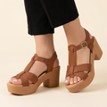 Sandalias de Tiras Cruzadas con Plataforma — Modelo Teresa