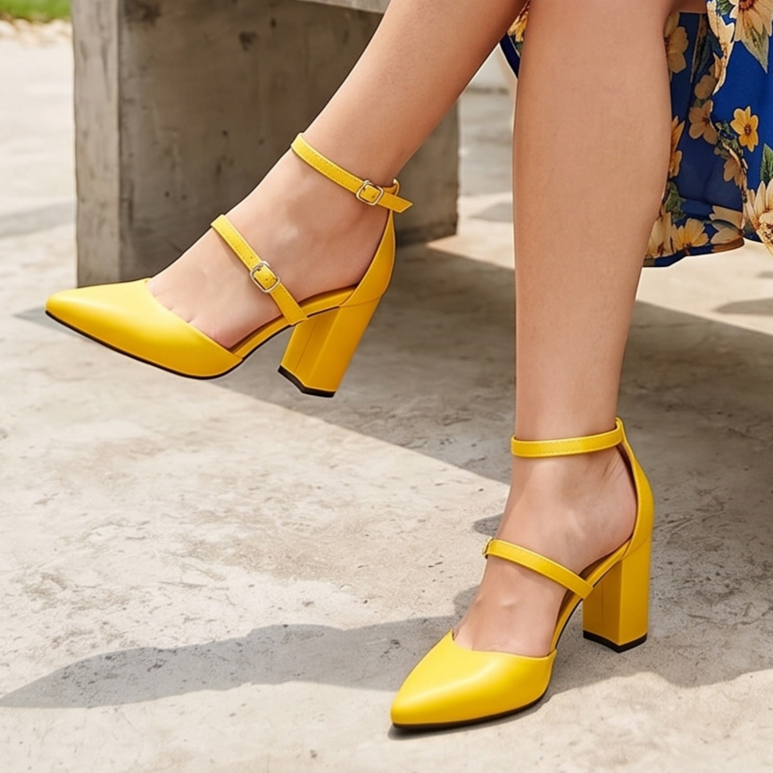 Zapatos de Punta Fina con Doble Faja — Modelo Venecia