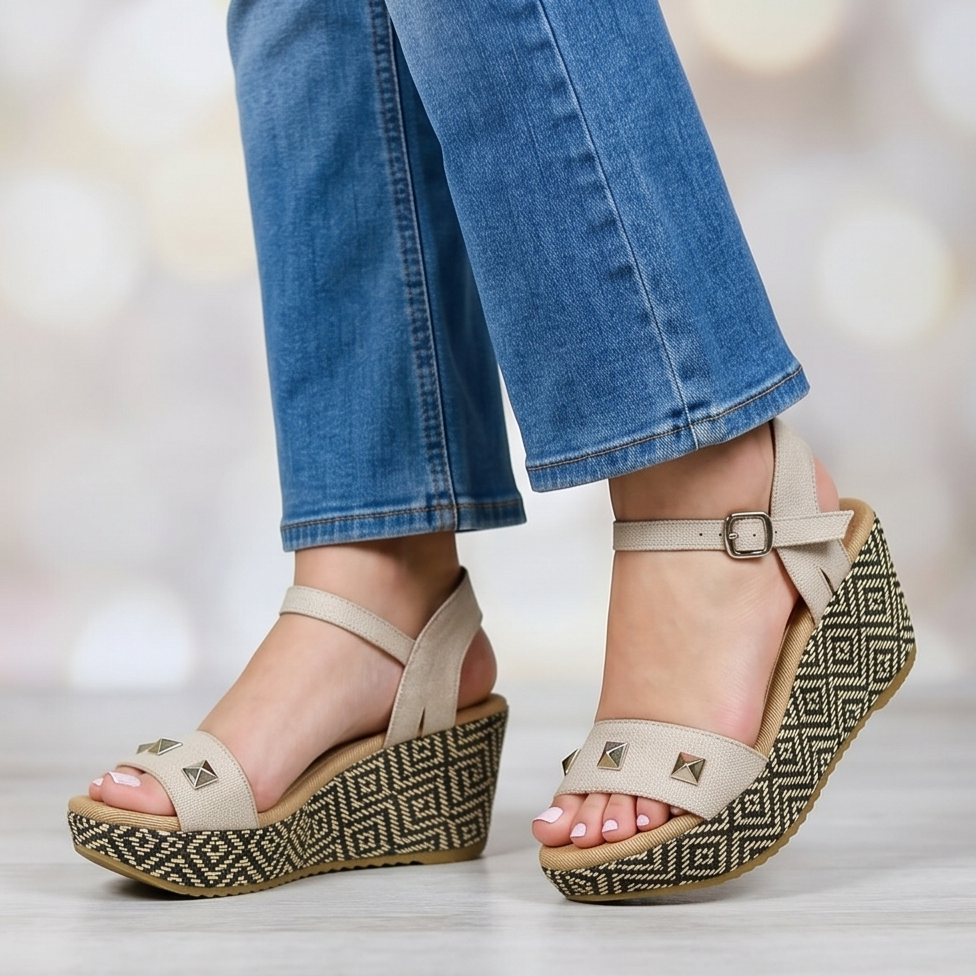 Sandalias de Plataforma con Tachas — Modelo Maite