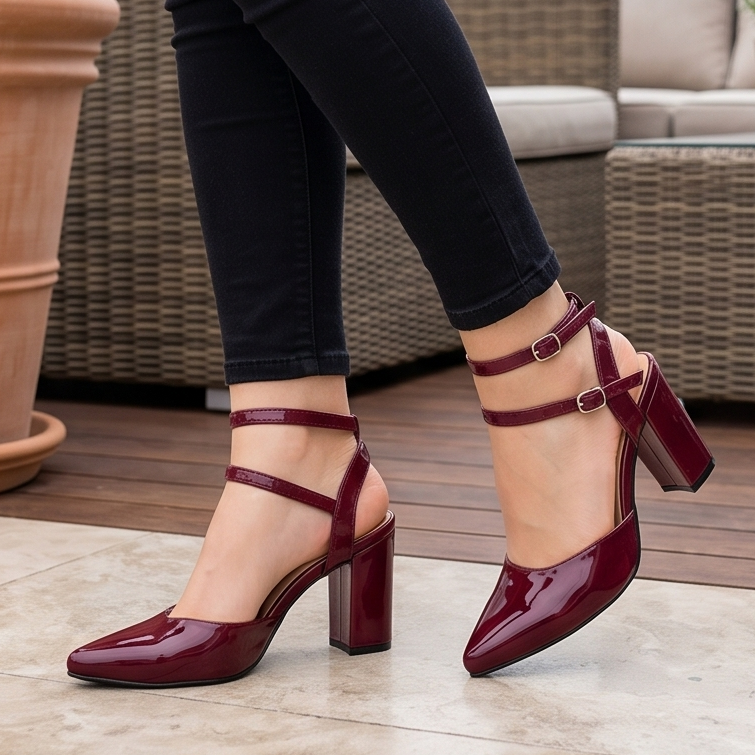 Sandalias Charol con Doble Correa — Modelo Aria