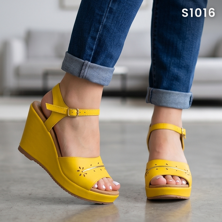 Sandalias de Plataforma con Hebilla — Modelo Ana Gabriela