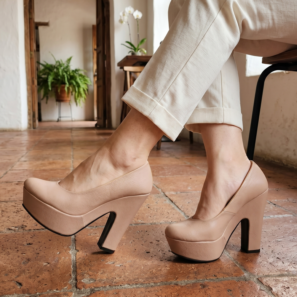 Zapatos Cerrados de Tacón Grueso — Modelo Maren