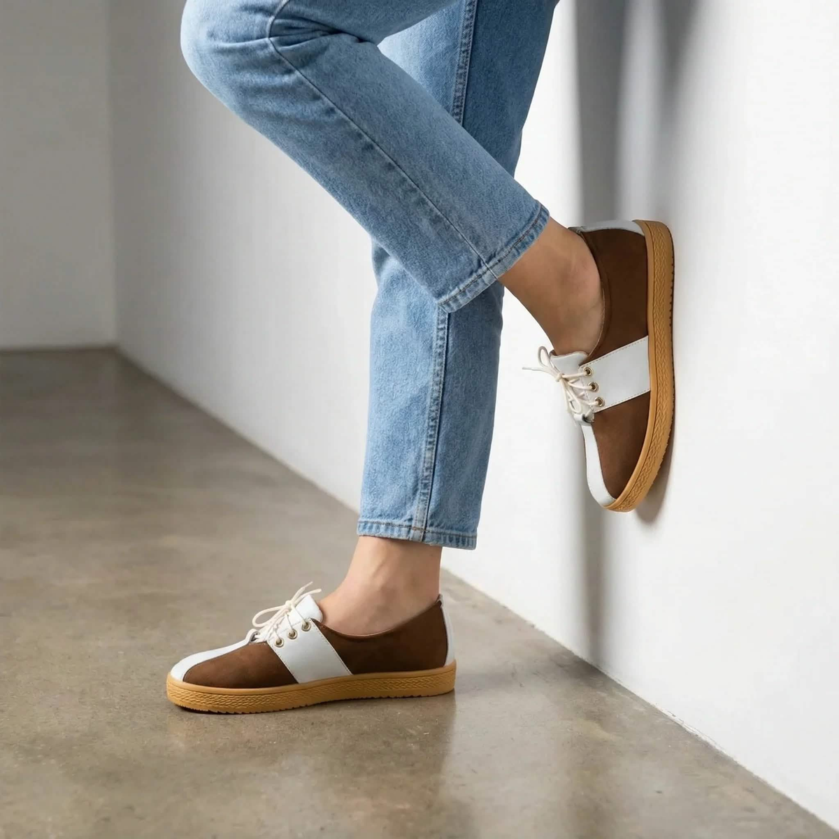 Zapatos Oxford de Cordones Bicolor — Modelo Delfina