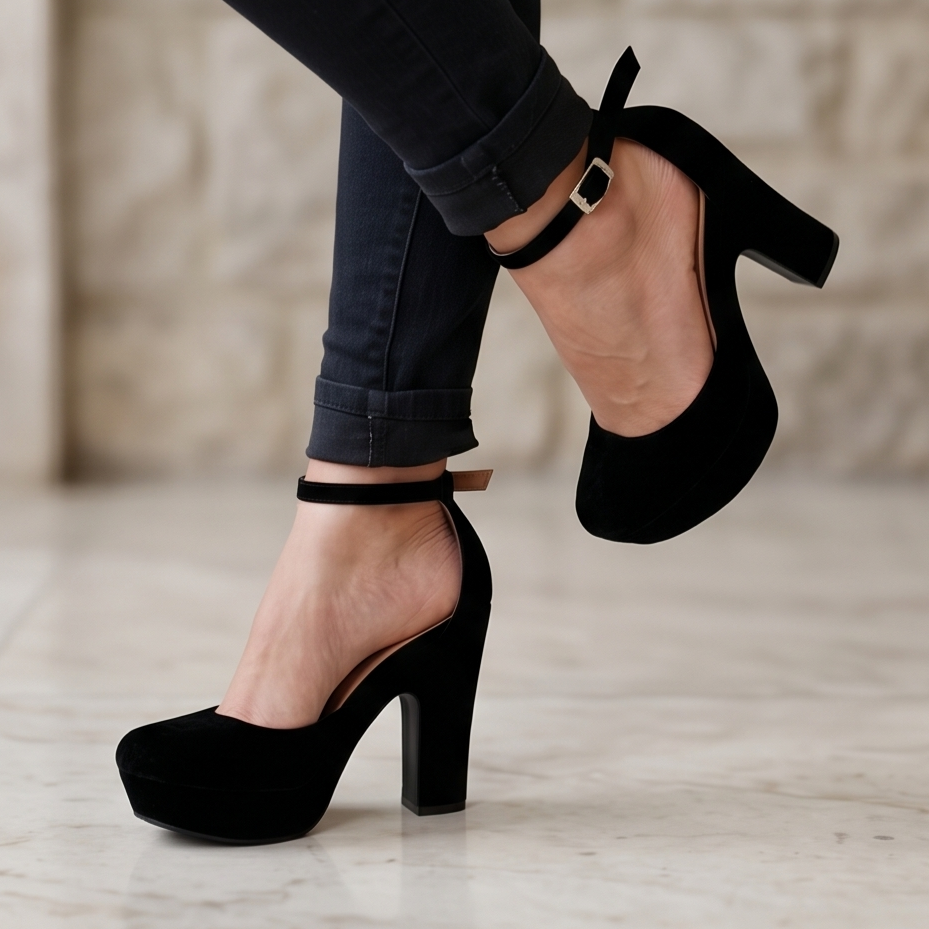 Zapatos de Gamuza con Plataforma — Modelo Gabriela
