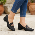 Mocasines de Tacón con Hebilla — Modelo Bahia