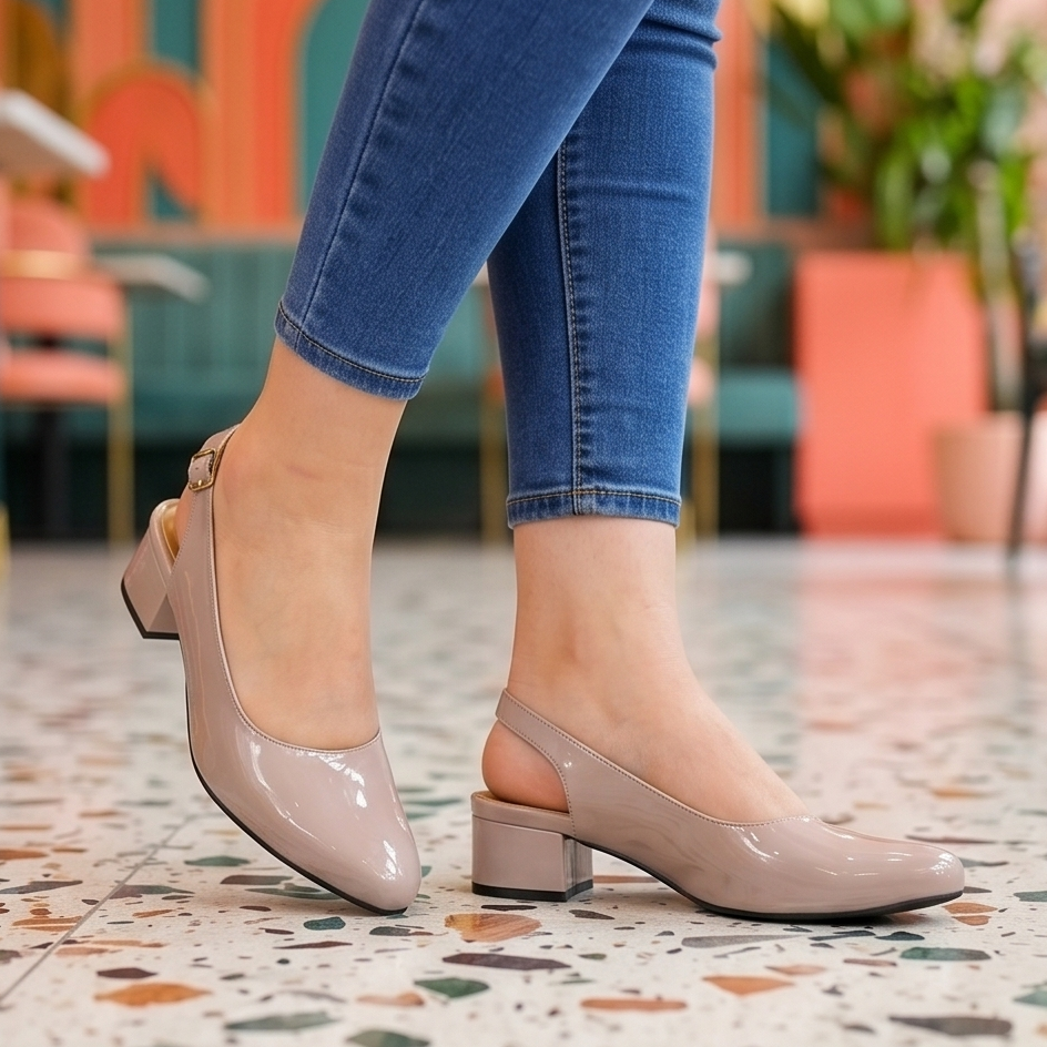 Zapatos de Charol con Tacón Cuadrado — Modelo Candela