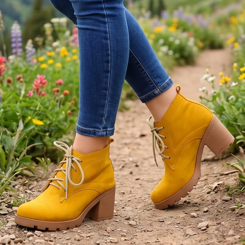 Botines de Gamuza con Cordones — Modelo Allegra