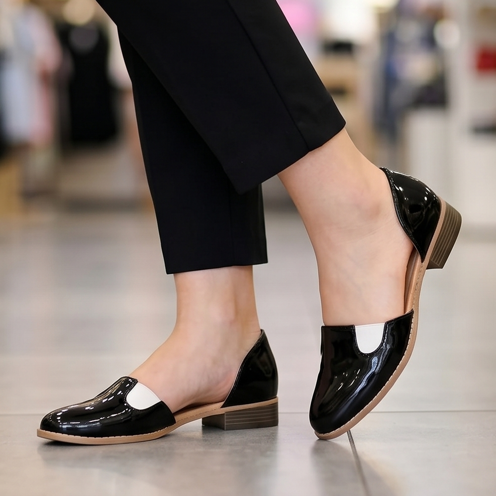 Zapatos Oxford de Charol con Contraste — Modelo Rosalinda