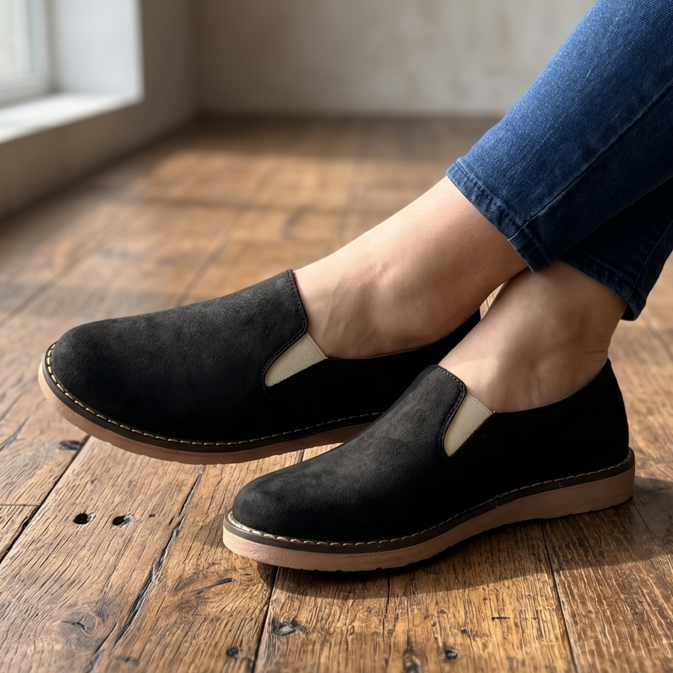 Zapatos de Gamuza con Elastico — Modelo Siena