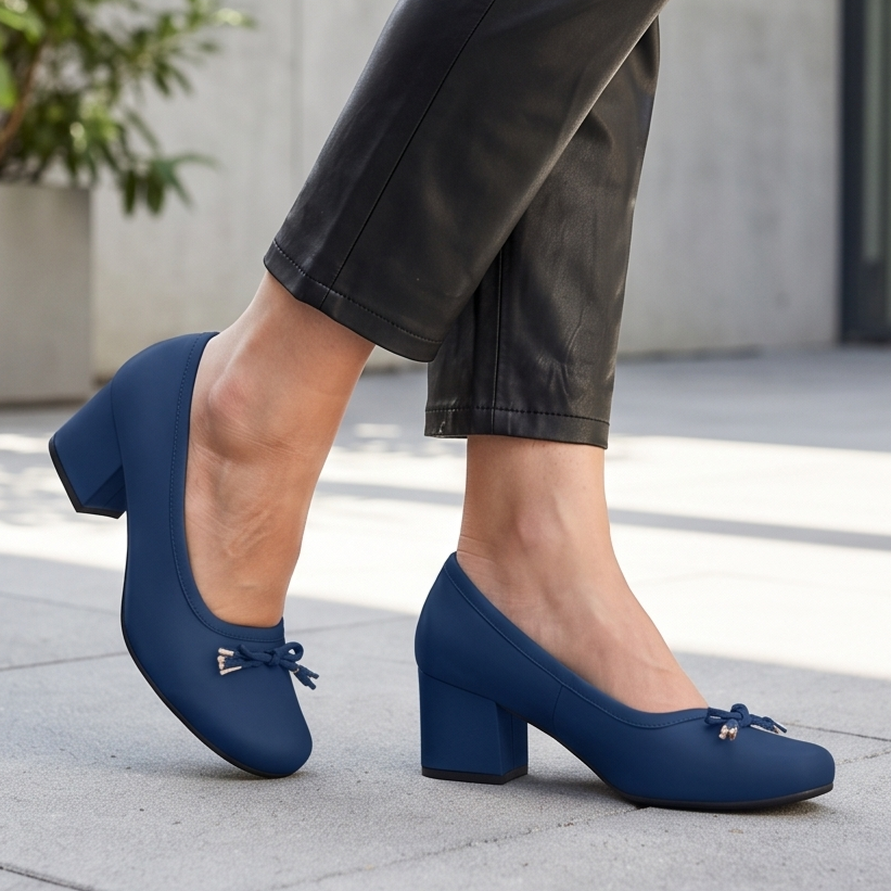 Zapatos con Moño y Dije Metalizado — Modelo Arlet