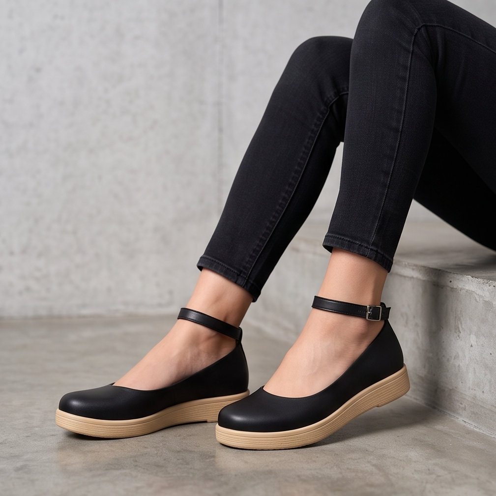 Zapatos Cerrados con Correa de Hebilla — Modelo Laura
