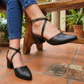 Zapatos de Tacón Cuadrado Cruzados — Modelo Sirena