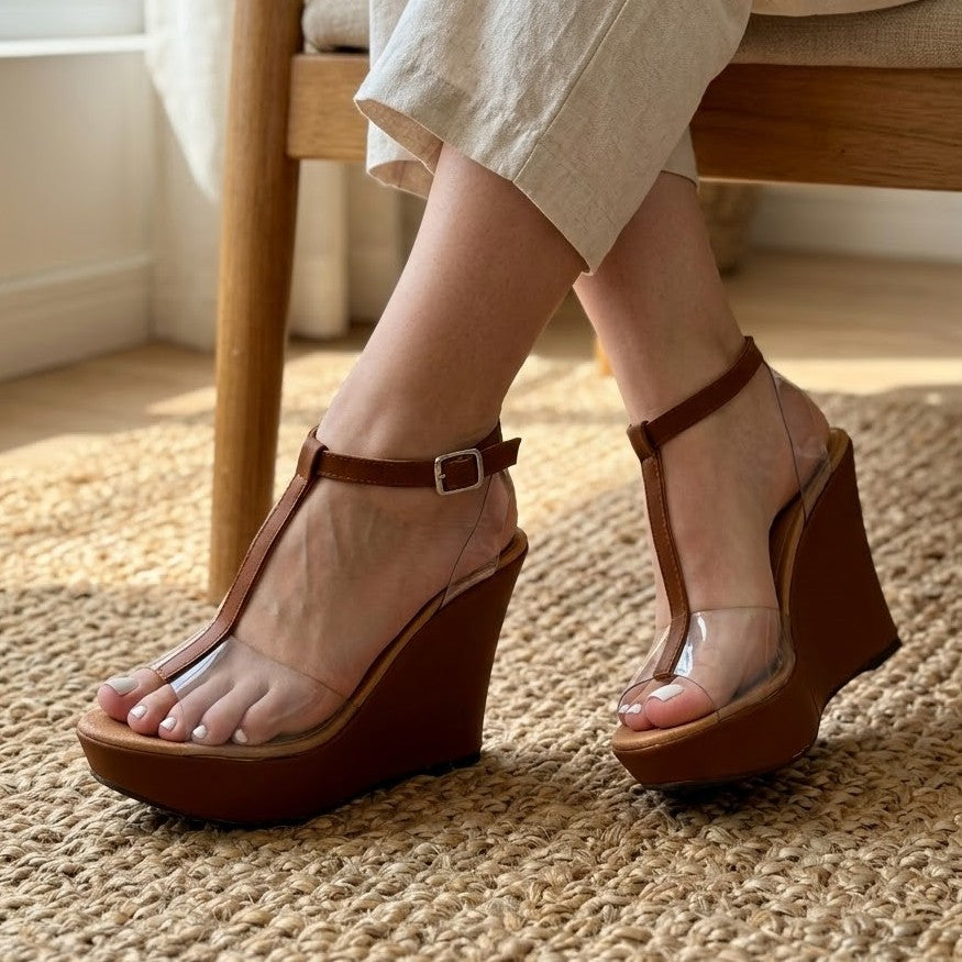 Sandalias de Plataforma con Transparencias — Modelo Ana Lucia