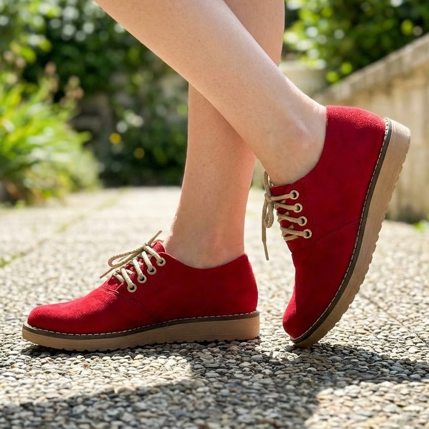 Zapatos Oxford de Gamuza con Cordones — Modelo Lyra